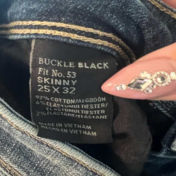 Buckle Black Candiani Denim Fit No. 53 Mid Rise Skinny Size 25 Made in Italy - Picture 11 of 13